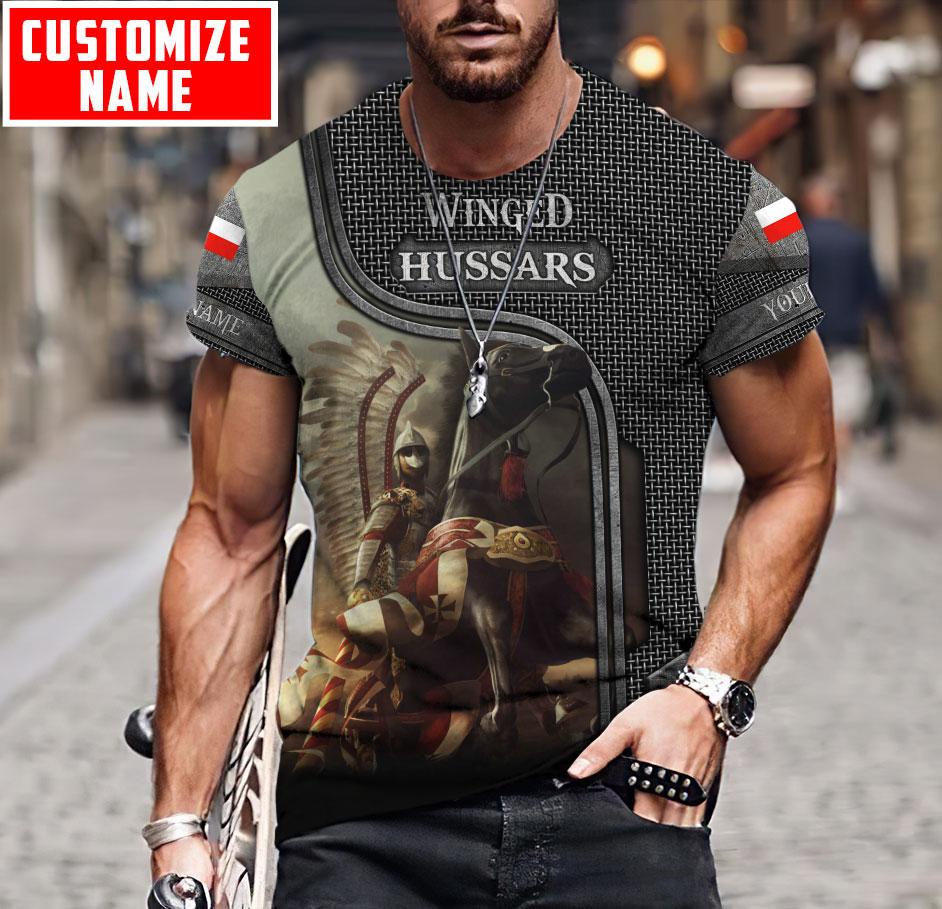 Premium Cavalry Winged Hussars armour pattern Custom name 3D Printed Shirts