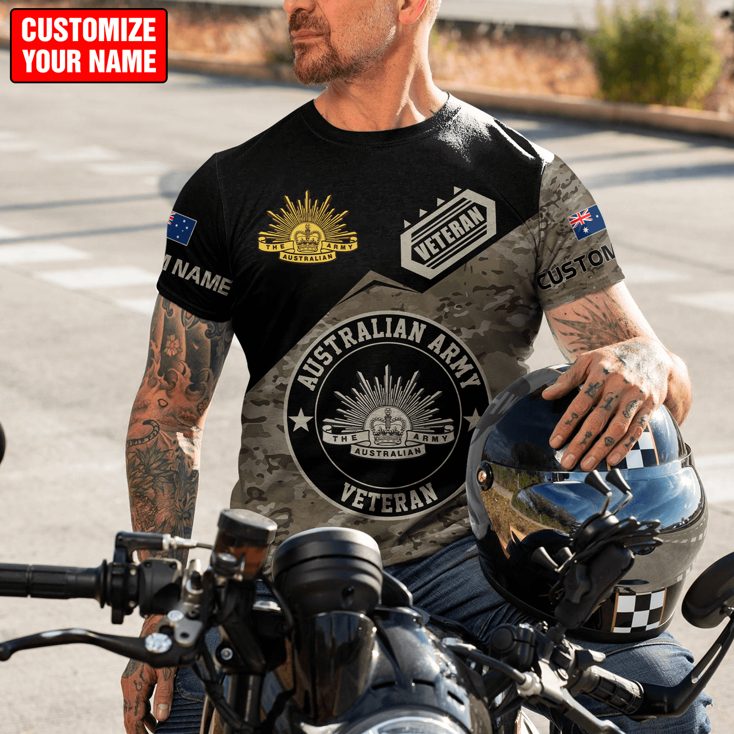 Custom name Australian Army Camo 3D printed shirts DD16102102