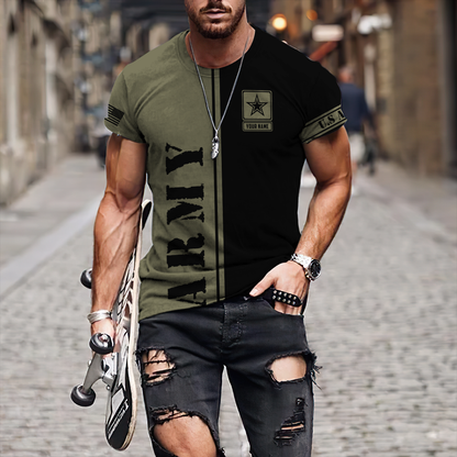 Custom name US Army Veteran Basic 3d printed shirts Proud Military SN19052104