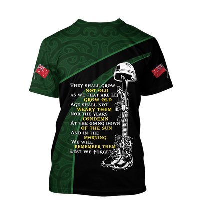 The ode Australia and Kiwi Veteran green 3D print shirts