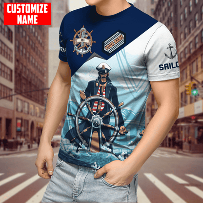 Customized Name Captain Sailor 3D All Over Printed Shirts