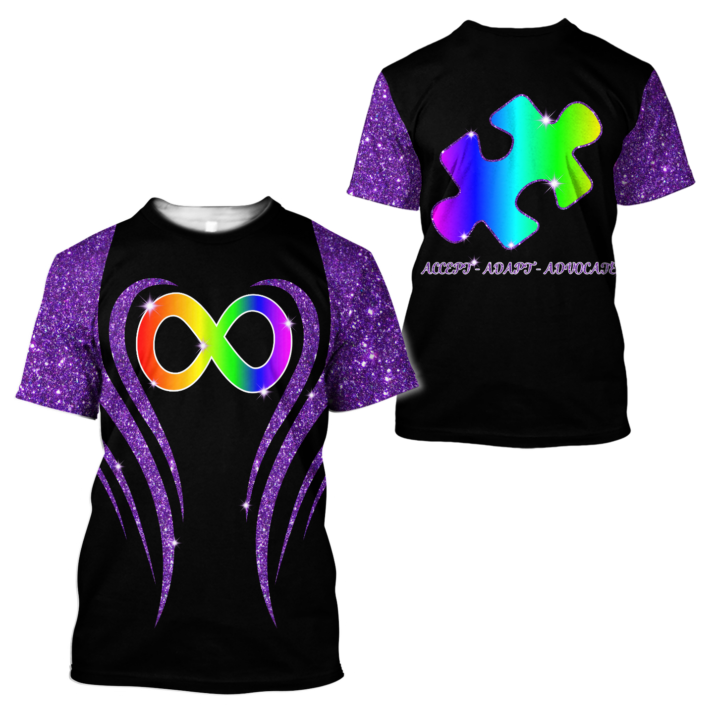 3D All Over Printed Autism Unisex Shirts Custom Name  XT