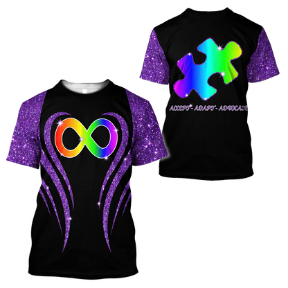 3D All Over Printed Autism Unisex Shirts Custom Name  XT