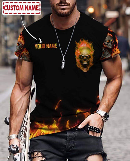 Customized Name Skull 3D All Over Printed Unisex Shirts