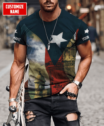 Customize Name Puerto Rico 3D All Over Printed Unisex Shirts