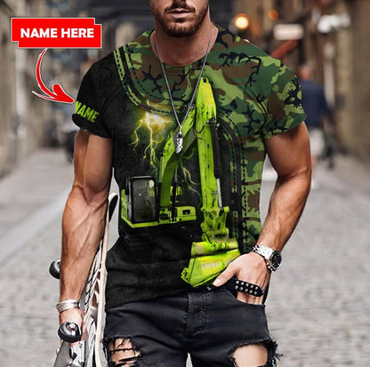 Customized Name Excavator 3D All Over Printed Unisex Shirt