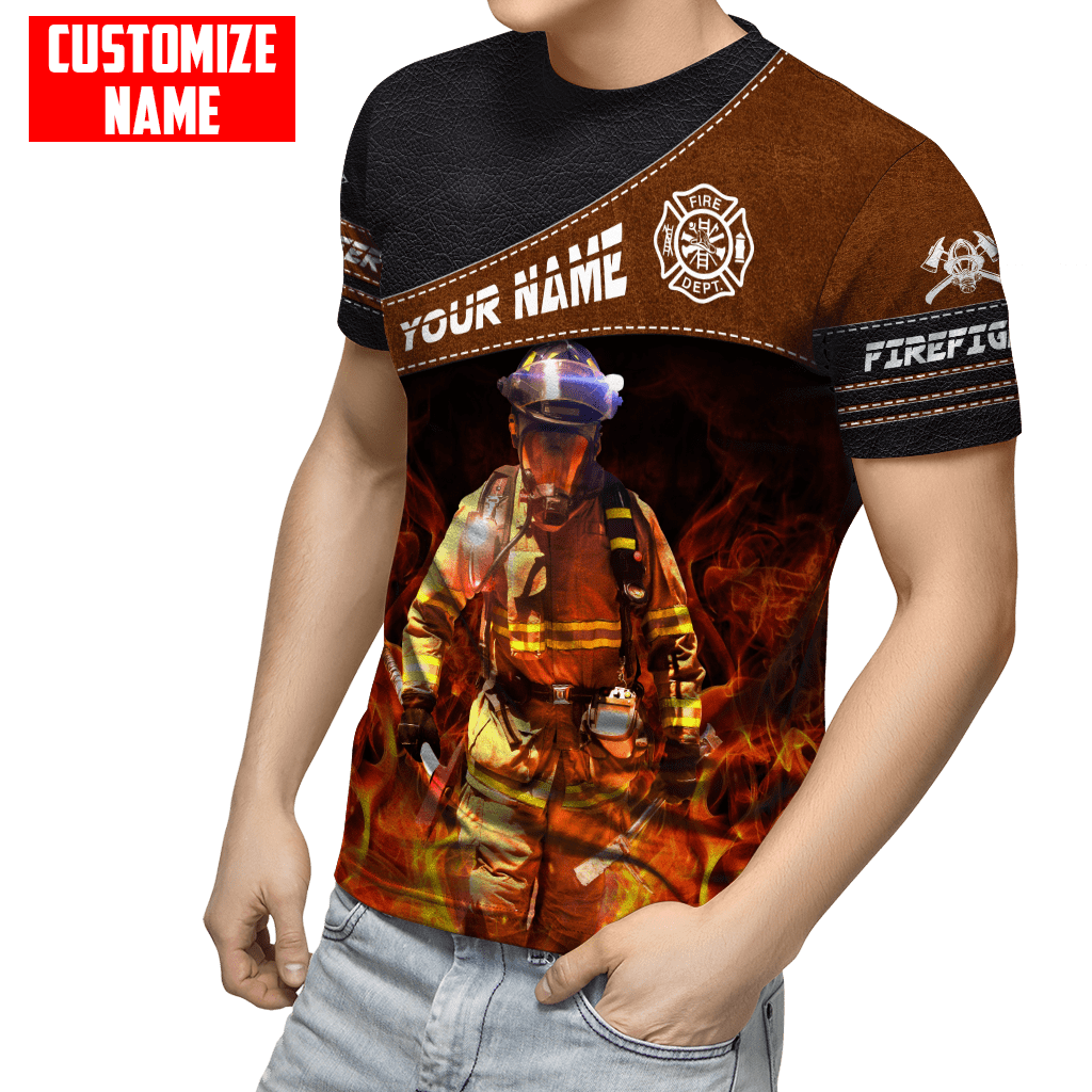 Customized Name Firefighter 3D All Over Printed Unisex Shirts