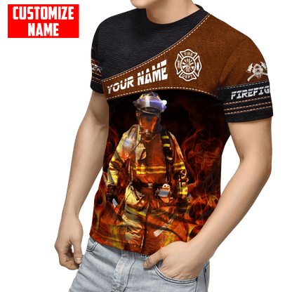 Customized Name Firefighter 3D All Over Printed Unisex Shirts