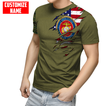 Custom name Soldier US Marine Corps 3d all over printed shirt hoodie MH06072107