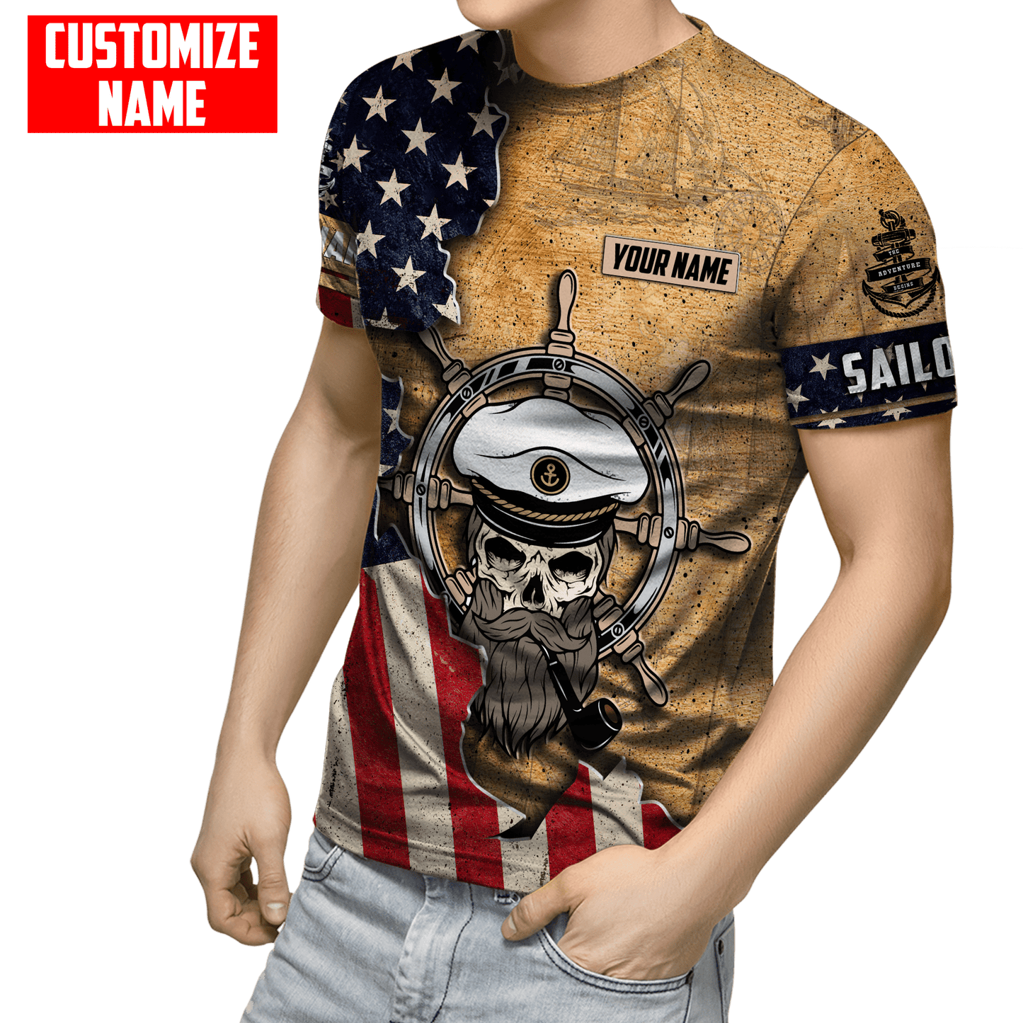 Customized name The Adventure Begins 3D All Over Printed Shirts