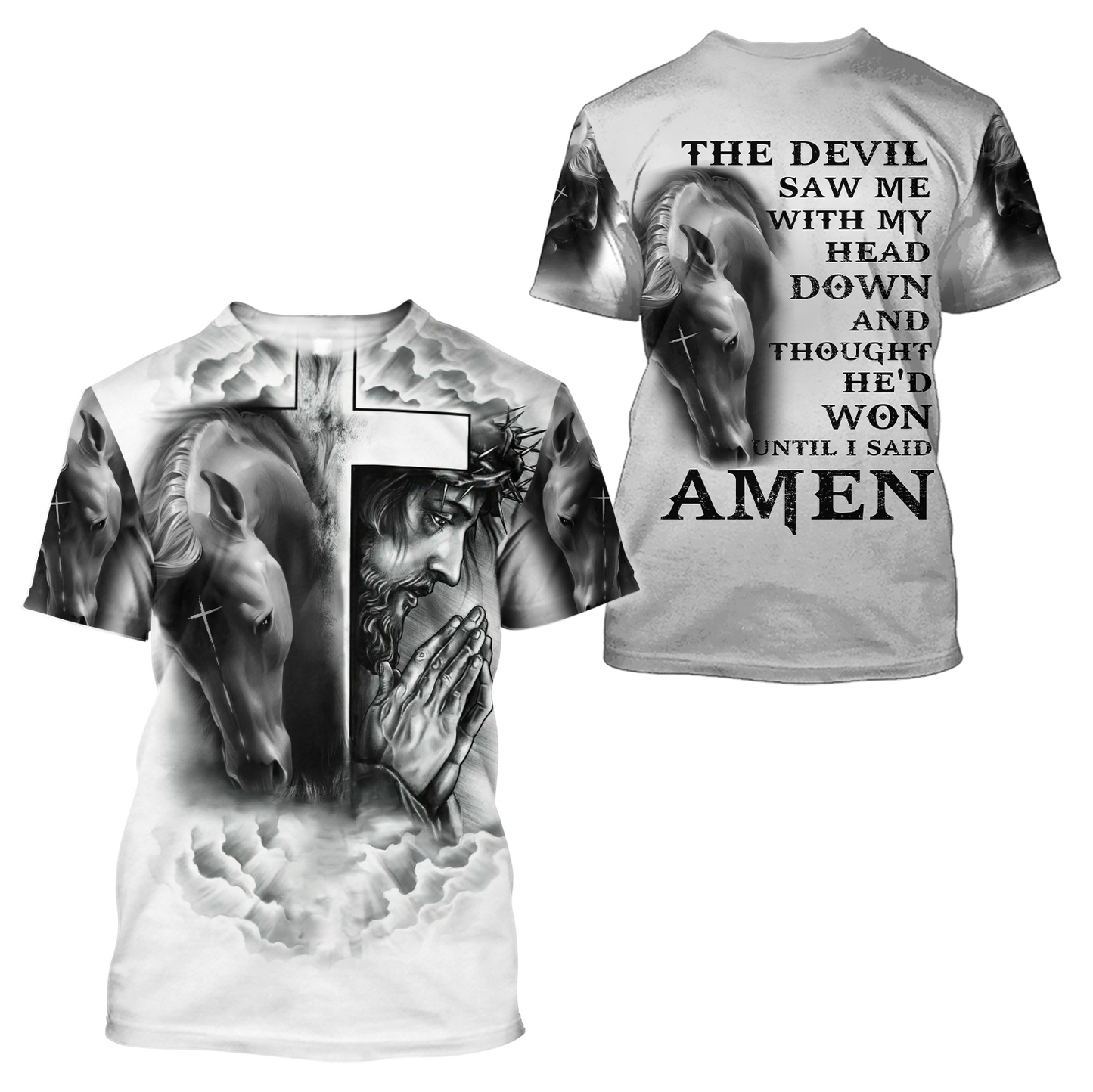 Horse And Jesus 3D All Over Printed Shirts For Men And Women TN
