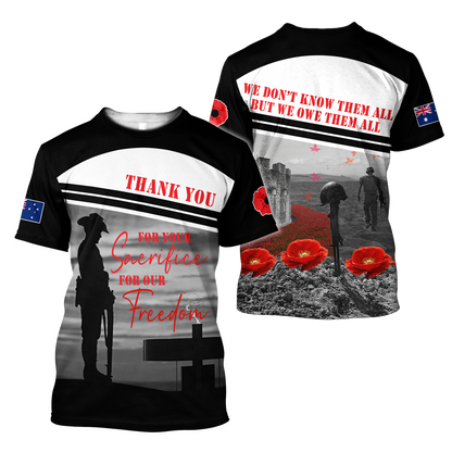 Premium Lest We Forget New Zealand Veteran 3D All Over Printed