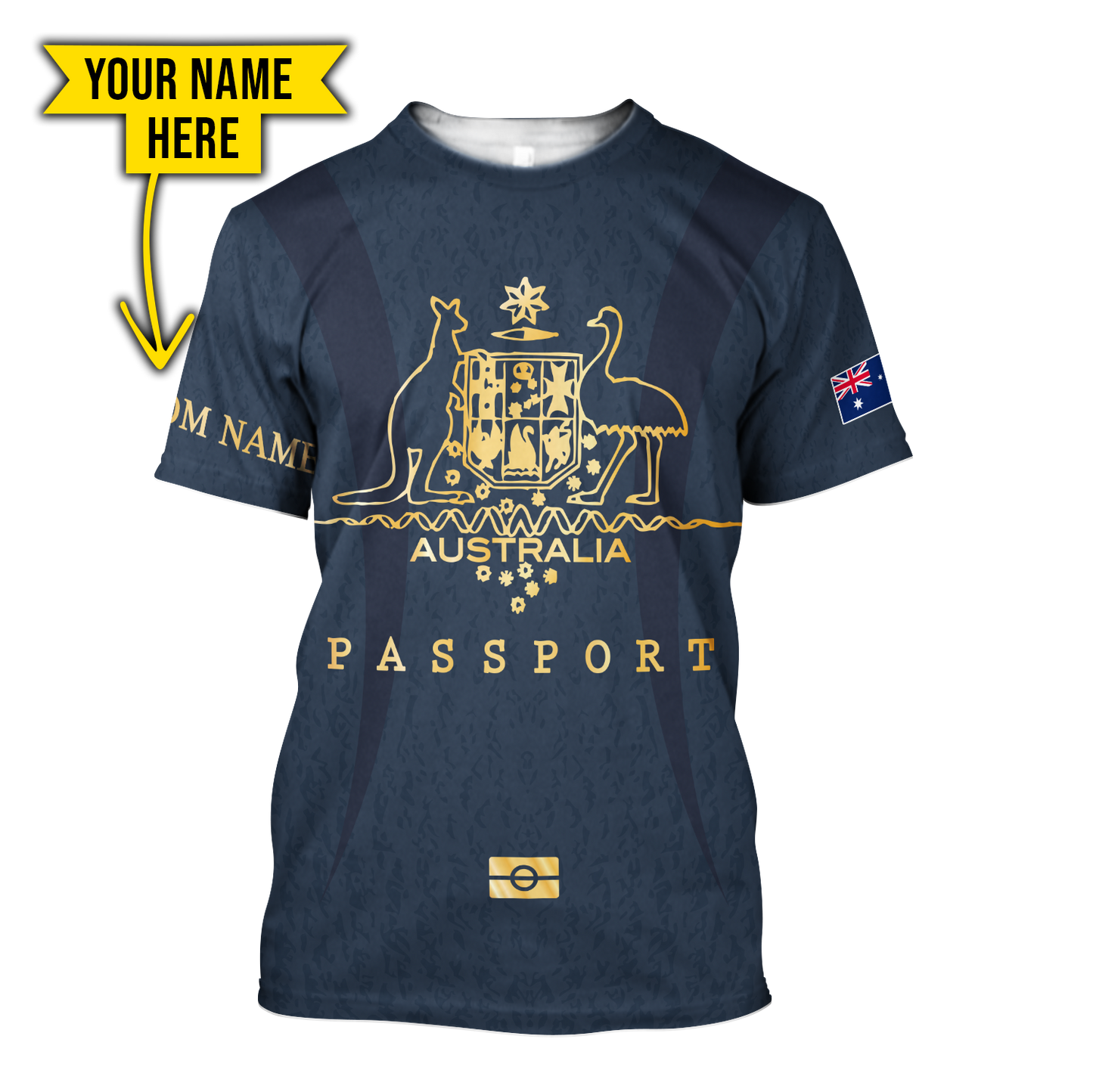 Australian passport custom name special unisex 3d print shirts