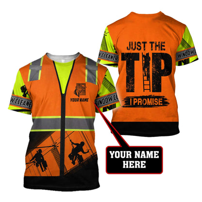 Premium Personalized 3D Printed Window Cleaner Shirts Just The Tip MEI