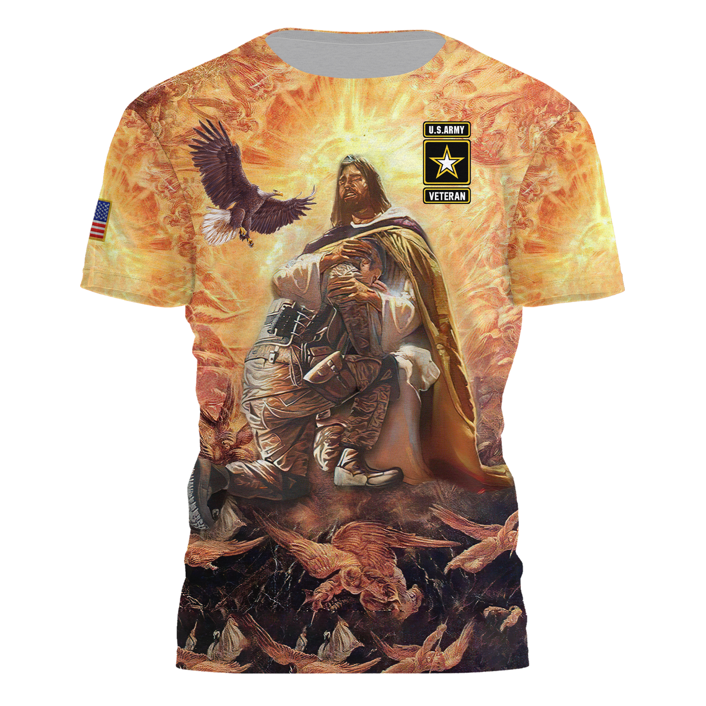 US Army Veteran Jesus 3D All Over Printed Unisex Shirts
