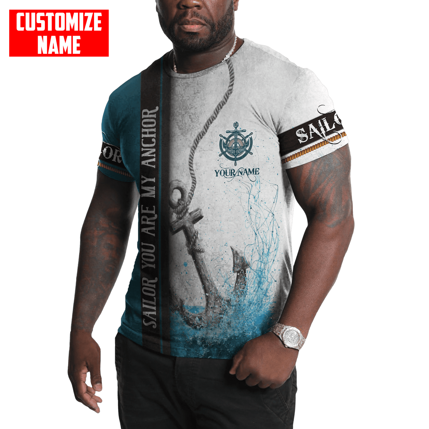 Customized Name Sailor You Are My Anchor 3D All Over Printed Shirts