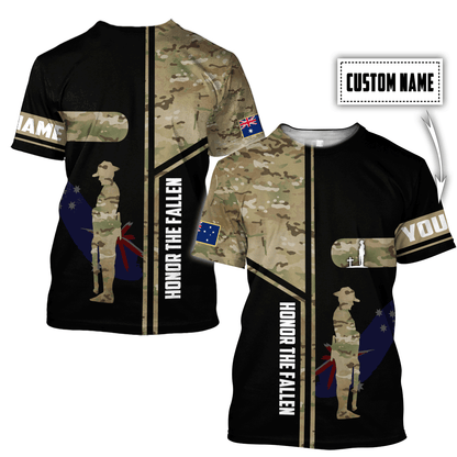 Custom name Australia Army Camo 3D Design print shirts ver.1
