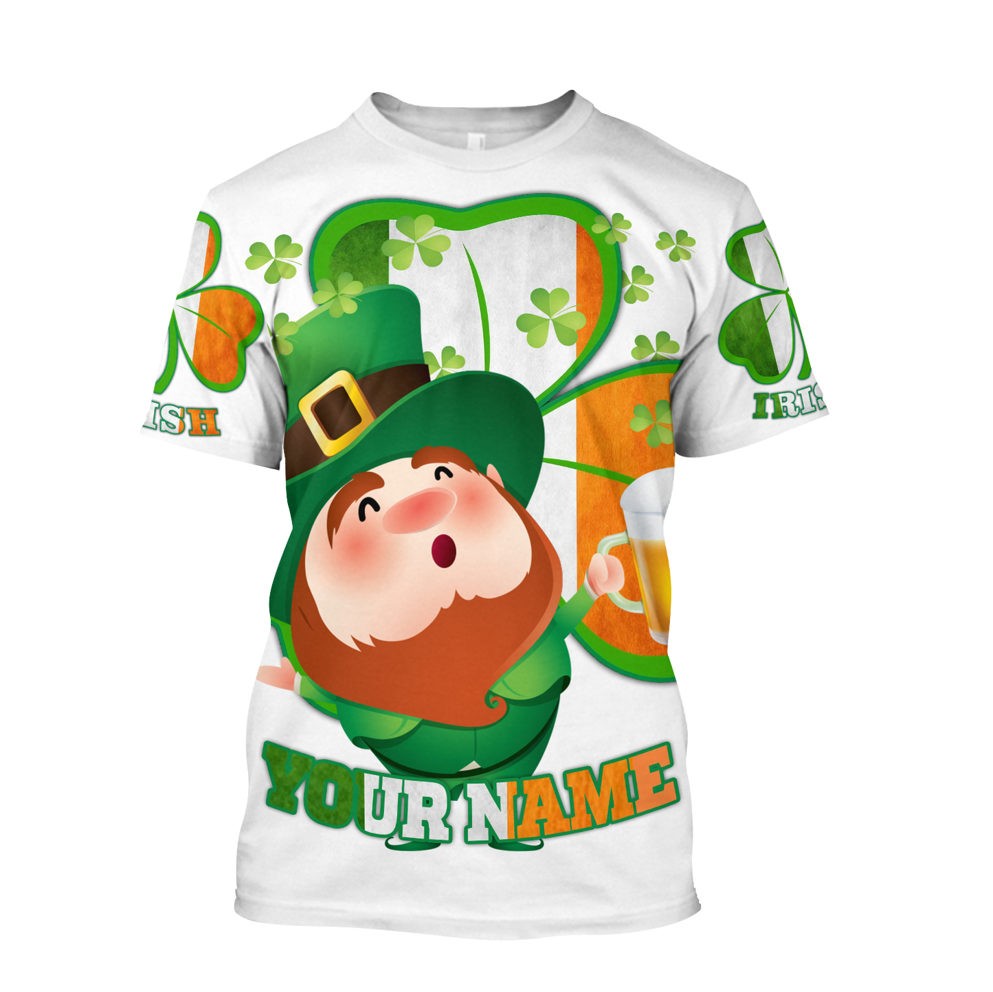 Irish 3D All Over Printed Unisex Shirts Saint Patrick's Day White Ver