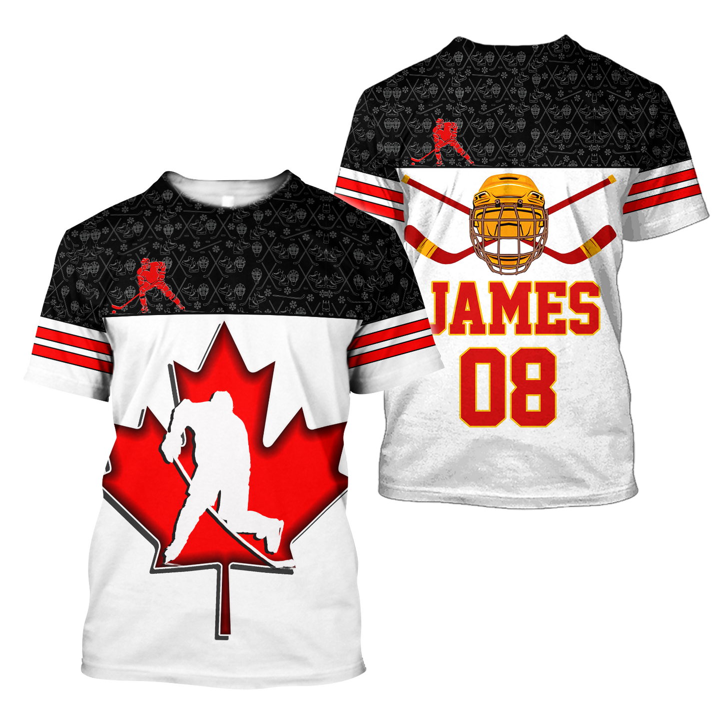 3D All Over Printed Hockey Canada Unisex Shirts Custom Name Custom number  XT