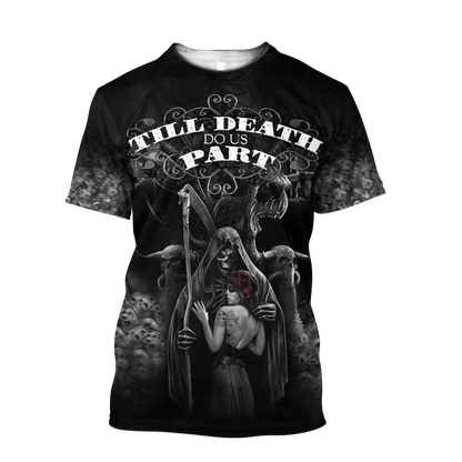 Skull 3D All Over Printed Unisex Shirts Skull Couple