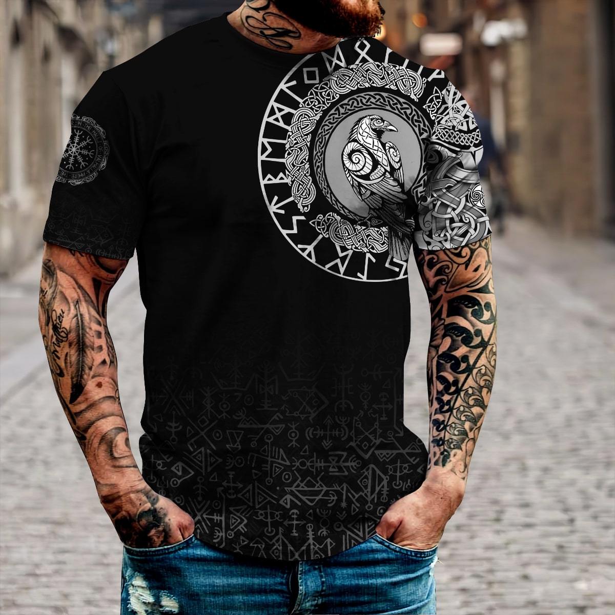 Premium Viking Raven 3D Printed Unisex Shirts TNA23042102