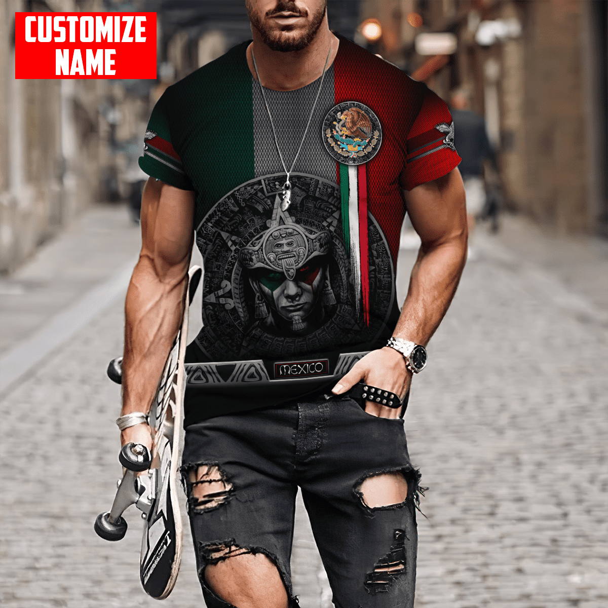 Customized Name Aztec Warrior 3D All Over Printed Unisex Shirts
