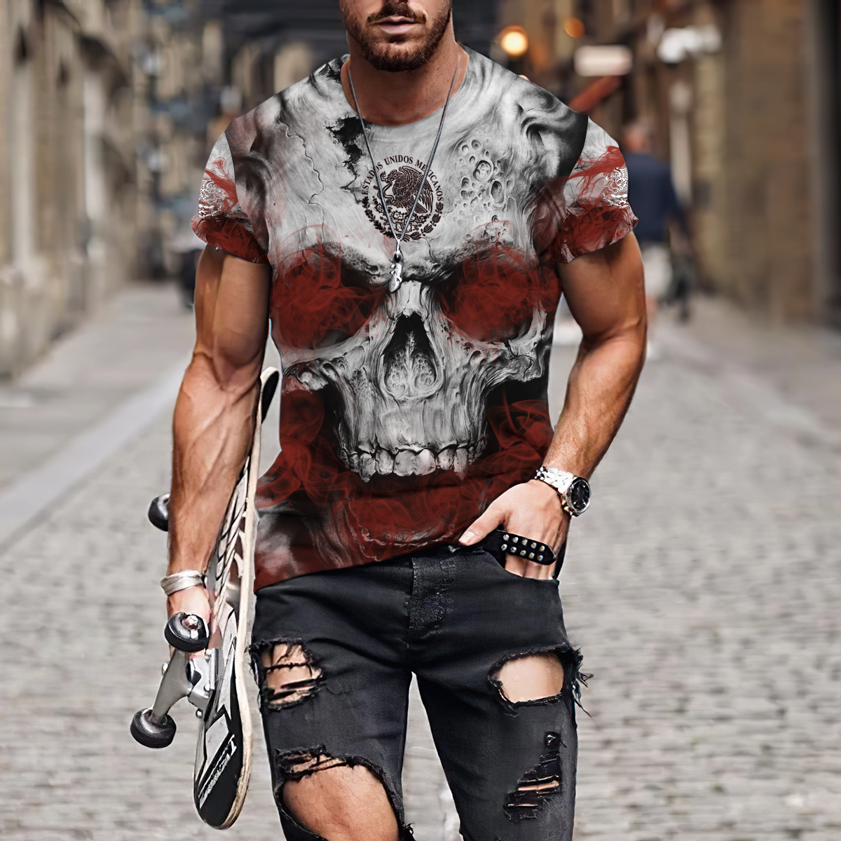 Mexican Skull 3D All Over Printed Unisex Hoodie