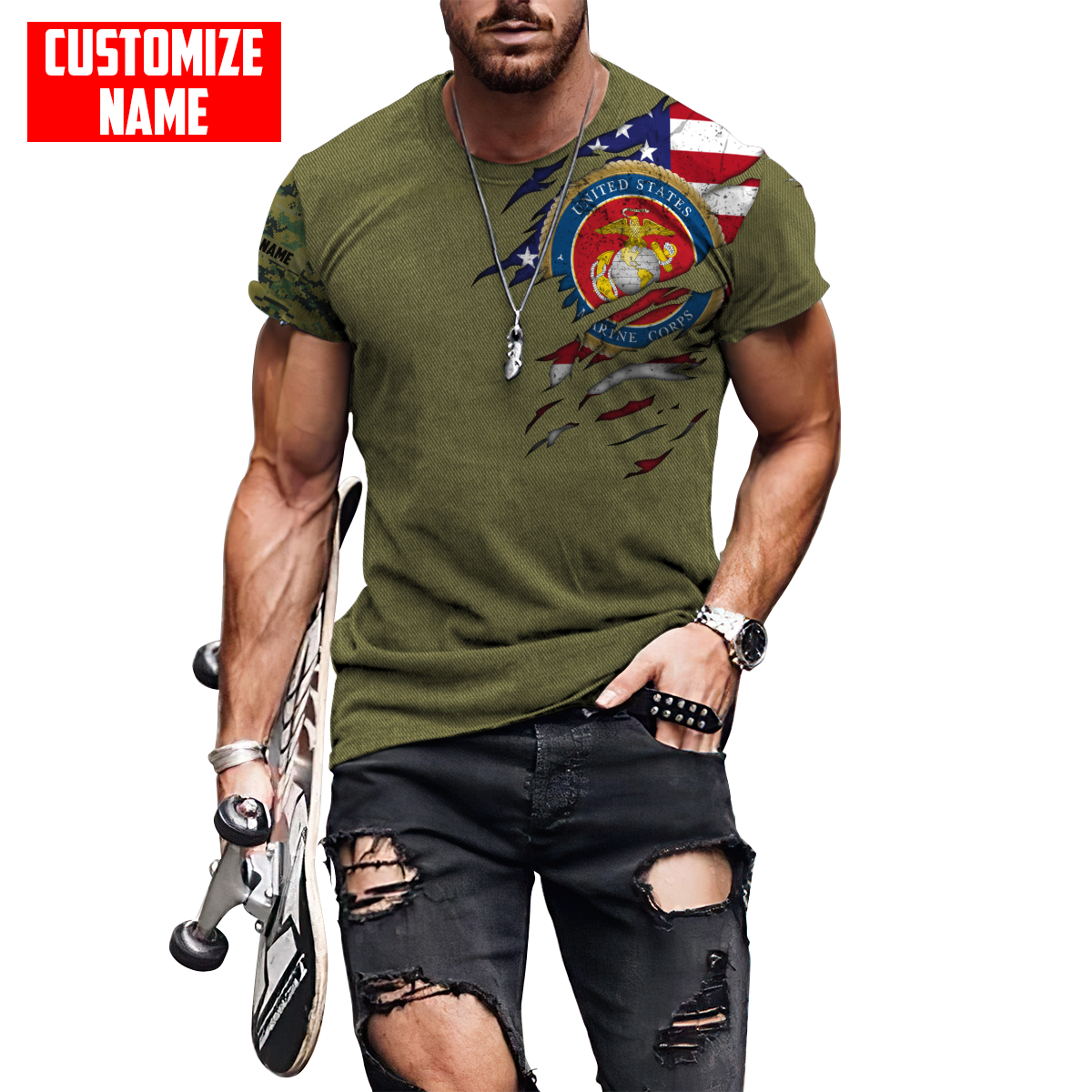 Custom name Soldier US Marine Corps 3d all over printed shirt hoodie MH06072107
