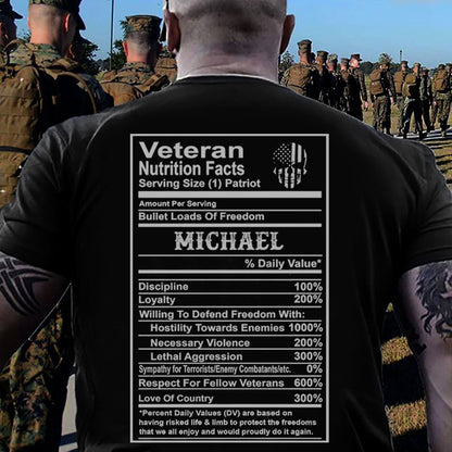 Customized Name Veteran Fact 3D All Over Printed Unisex T-Shirt