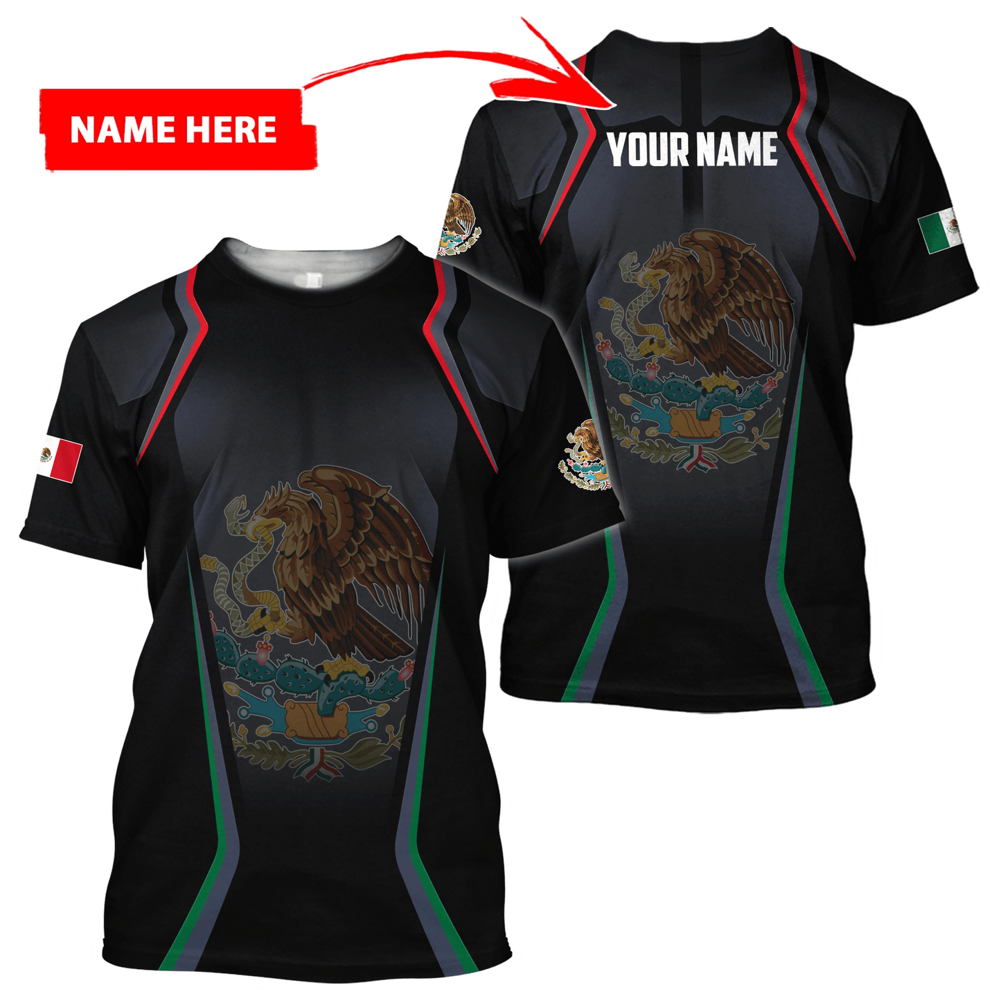 Persionalized Mexico 3D All Over Printed Hoodie