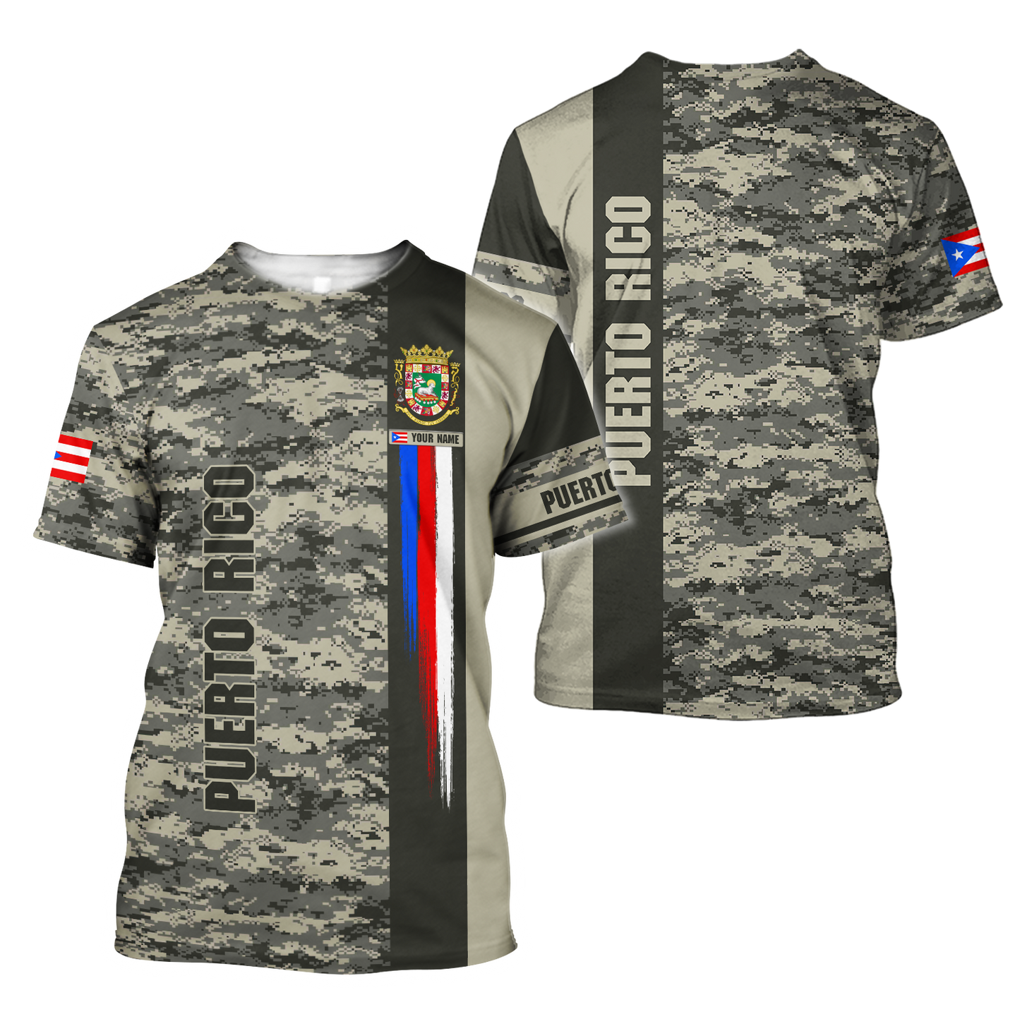 Customize Name Puerto Rico Combo T-Shirt And Board Short
