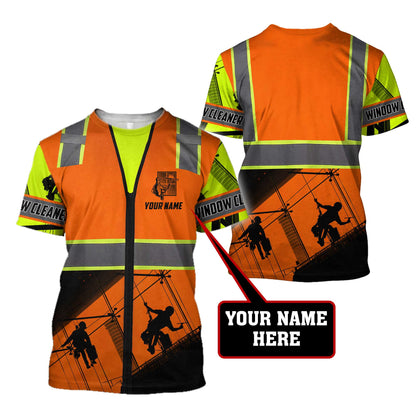 Premium Personalized 3D Printed Window Cleaner Shirts MEI
