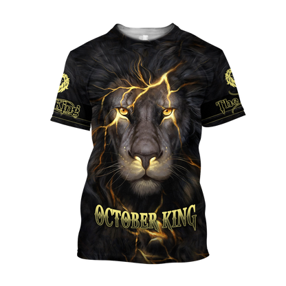 October Lion 3D All Over Printed Unisex Shirts Pi21012110