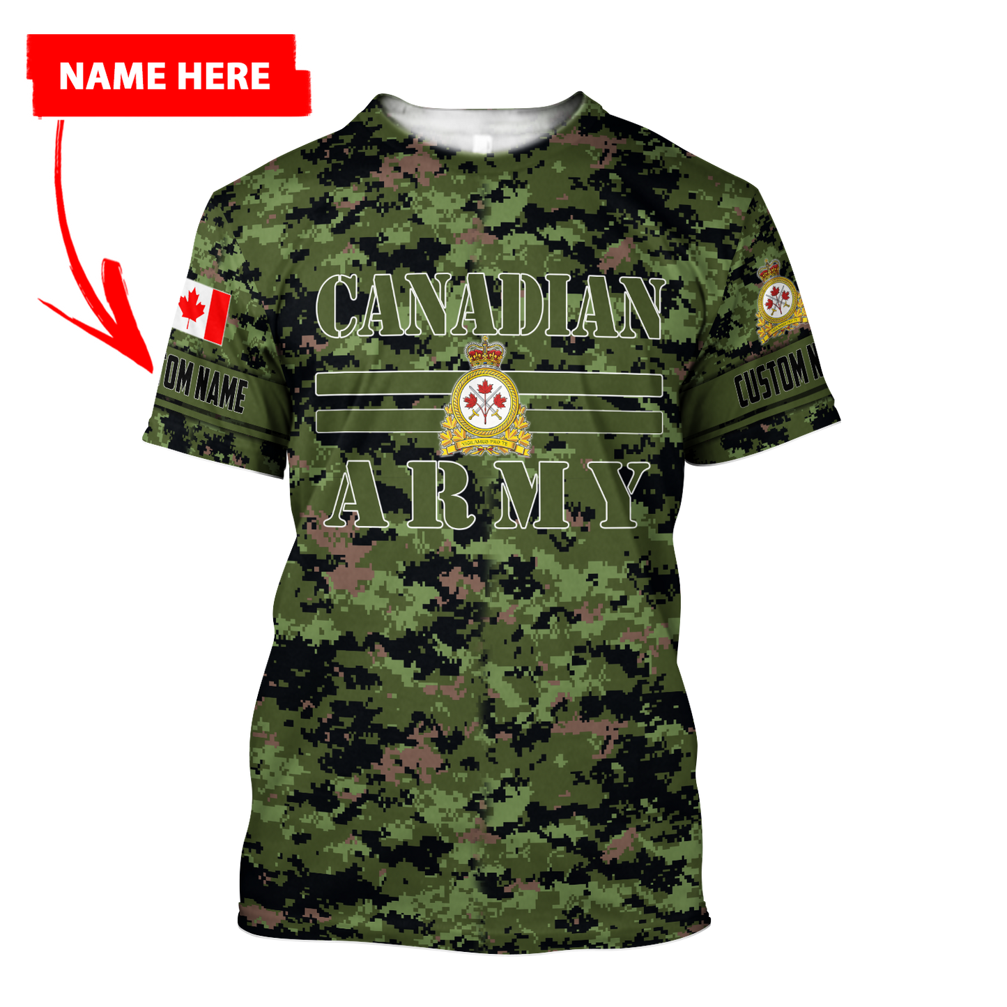 Personalized Name XT Canadian Army Pullover 3D All Over Printed Shirts PD12032104