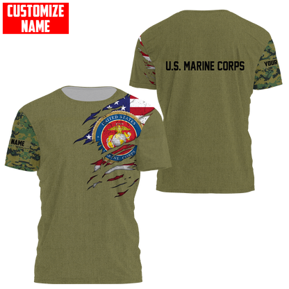 Custom name Soldier US Marine Corps 3d all over printed shirt hoodie MH06072107