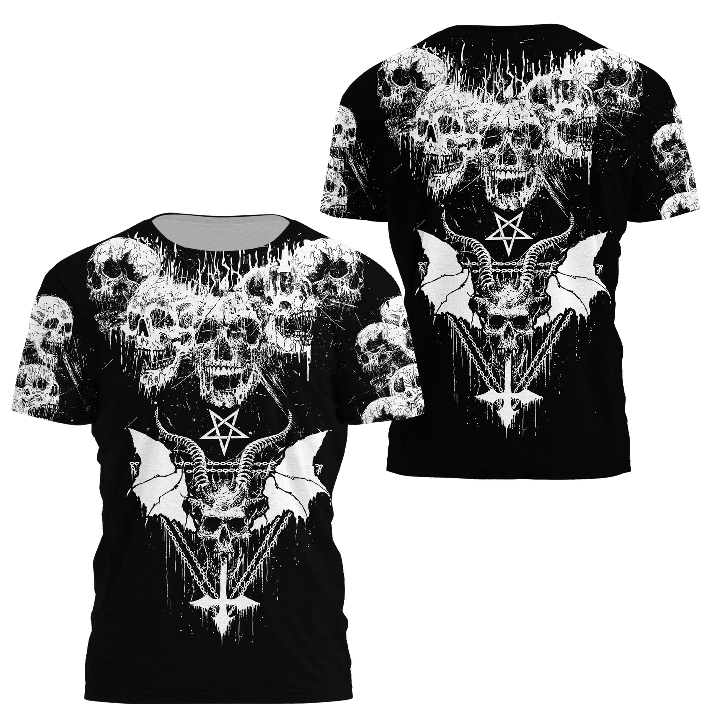 Dark Art Satanic With White Wings Hoodie For Men And Women