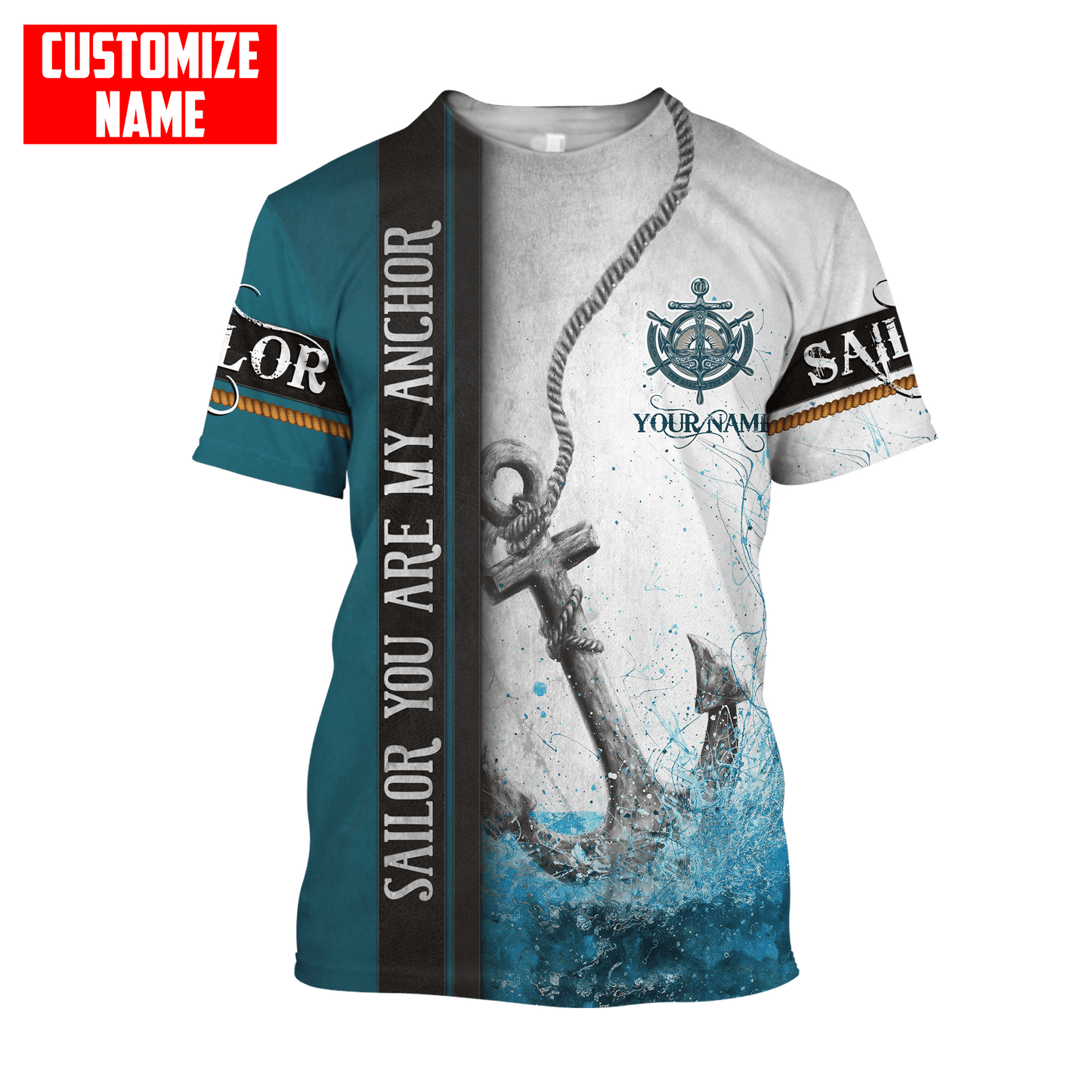 Customized Name Sailor You Are My Anchor 3D All Over Printed Shirts