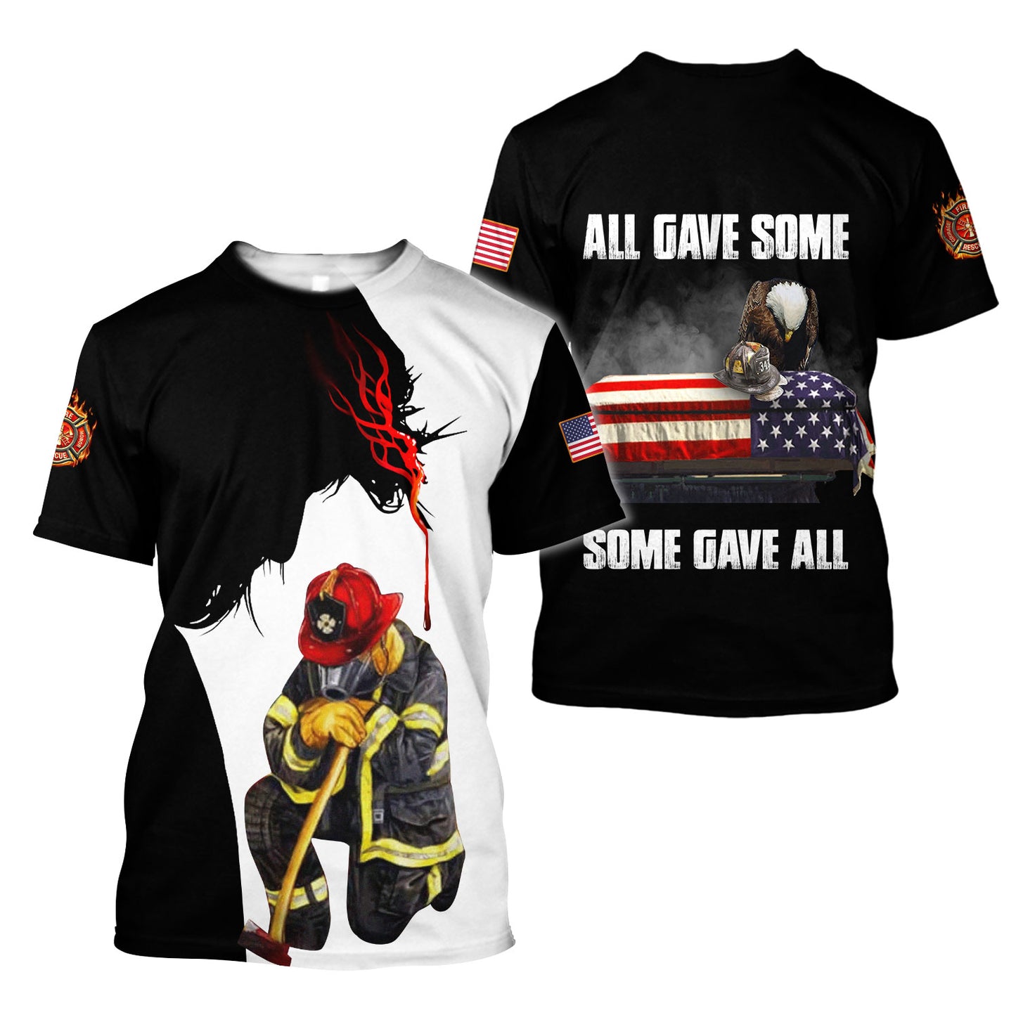 Firefighter 911 Patriot Day 3D All Over Printed Unisex Shirts