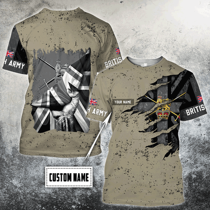 Custom name British Camo 3D Design Print Shirts