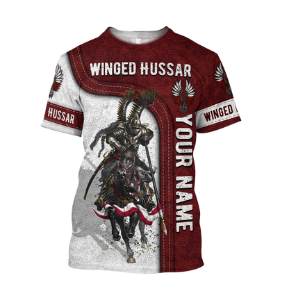 Premium Winged Hussars Red Custom name 3D Printed Shirts