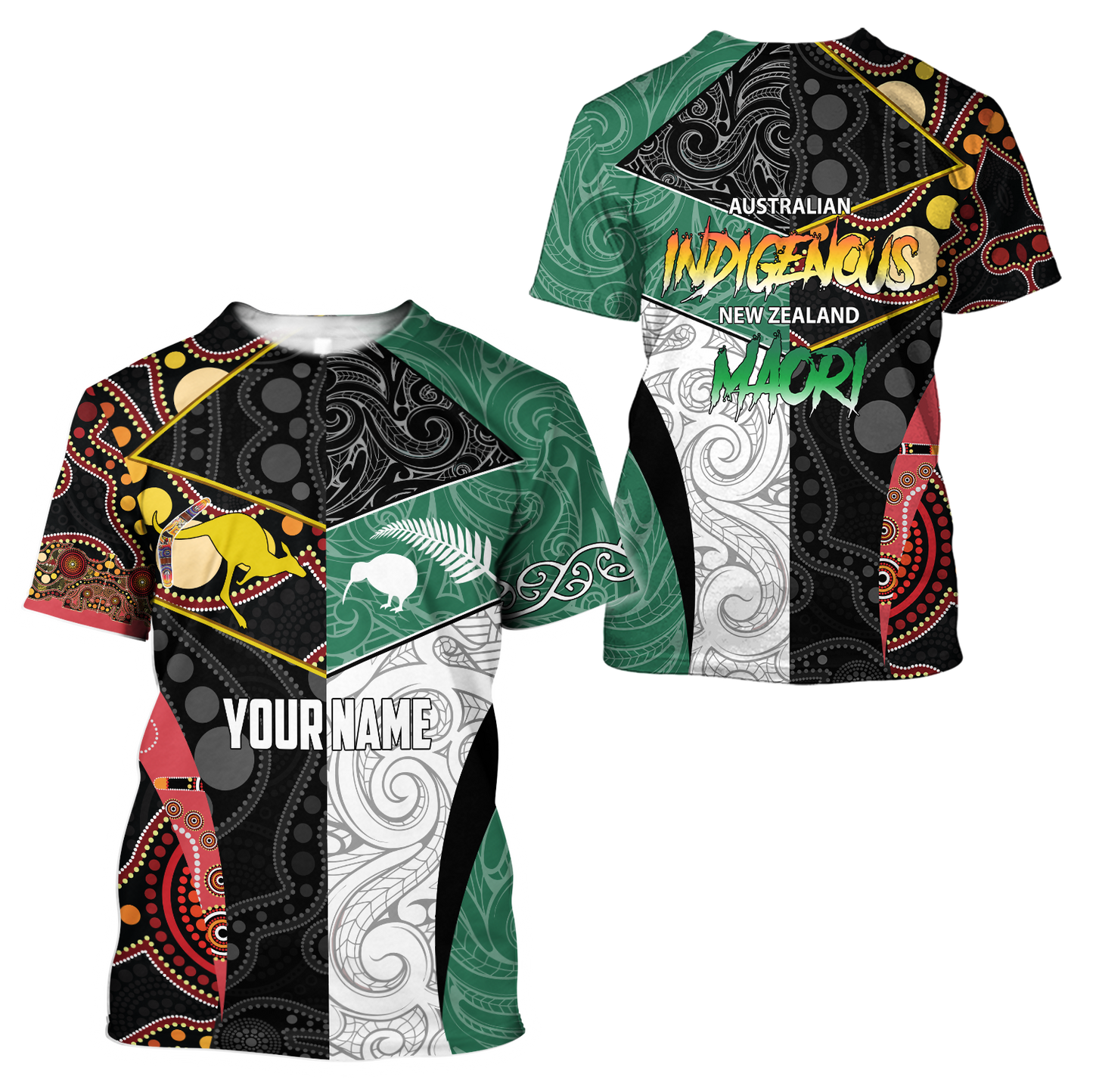 Custom Name Australia Indigenous And New Zealand Maori 3D All Over Printed Unisex