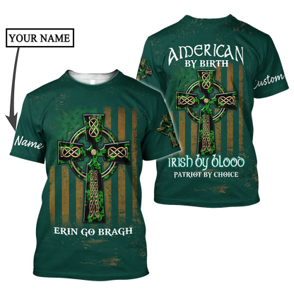 Irish St.Patrick Irish by blood 3d hoodie shirt for men and women custom name