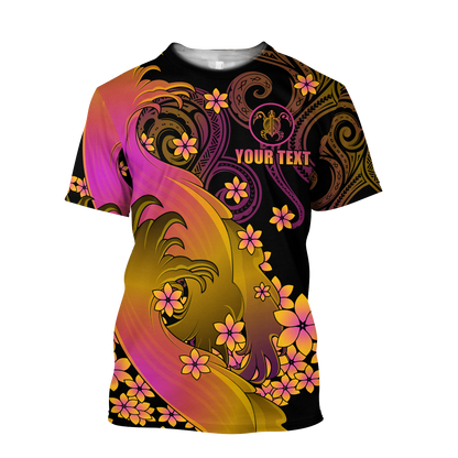 Amazing Polynesian Personalized Wave And Frangipani Unisex Deluxe Hoodie ML