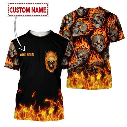 Customized Name Skull 3D All Over Printed Unisex Shirts