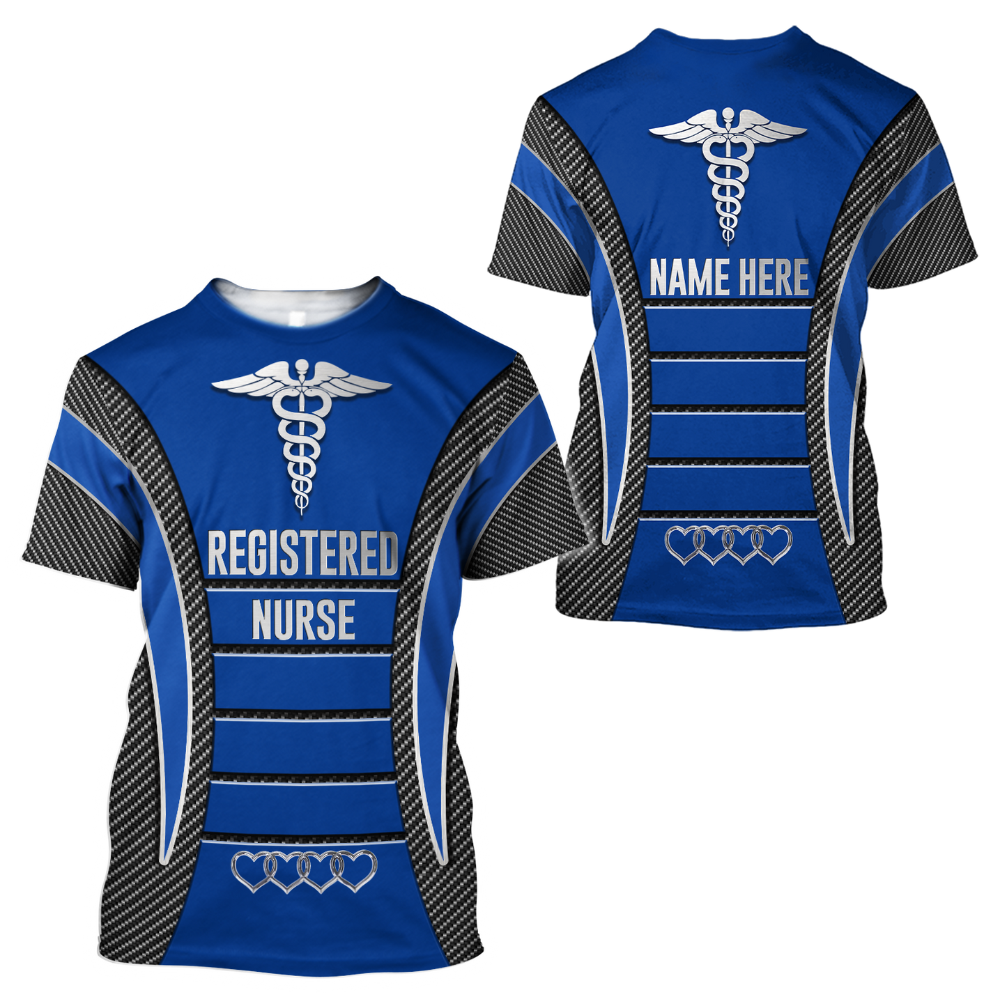3D All Over Printed RN Nurse Unisex Shirts Custom Name XT