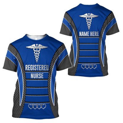 3D All Over Printed RN Nurse Unisex Shirts Custom Name XT