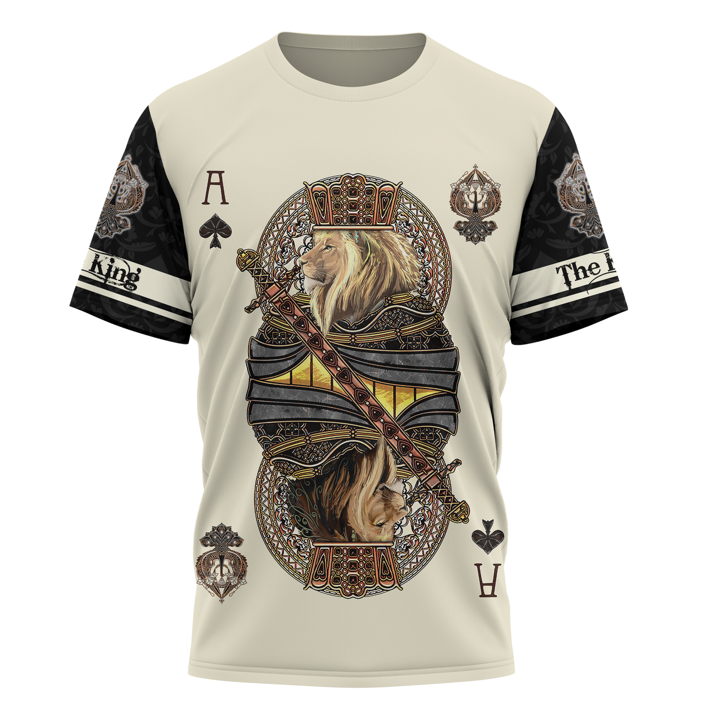 King Ace Spade Lion Poker 3D All Over Printed Combo T-Shirt BoardShorts