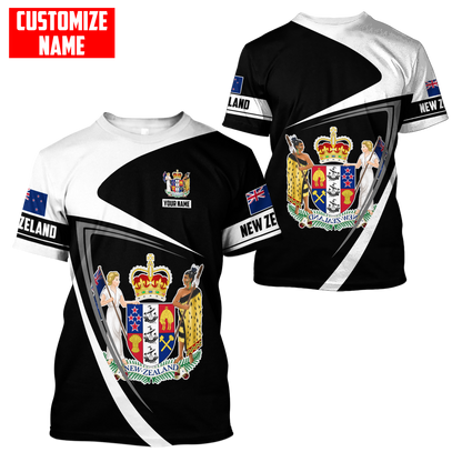 New Zealand Aotearoa Coat Of Arm Army Camou Personalize 3D Unisex Hoodie