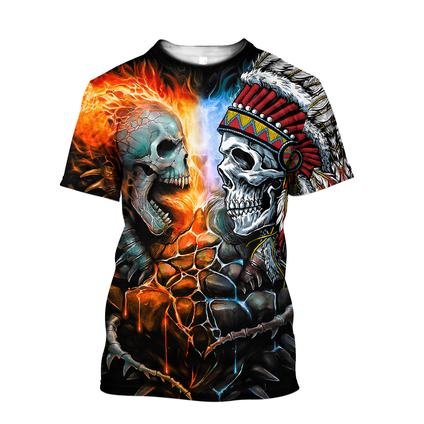 Lightning Skull And Native Hoodie For Men And Women