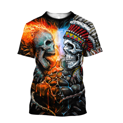 Lightning Skull And Native Hoodie For Men And Women